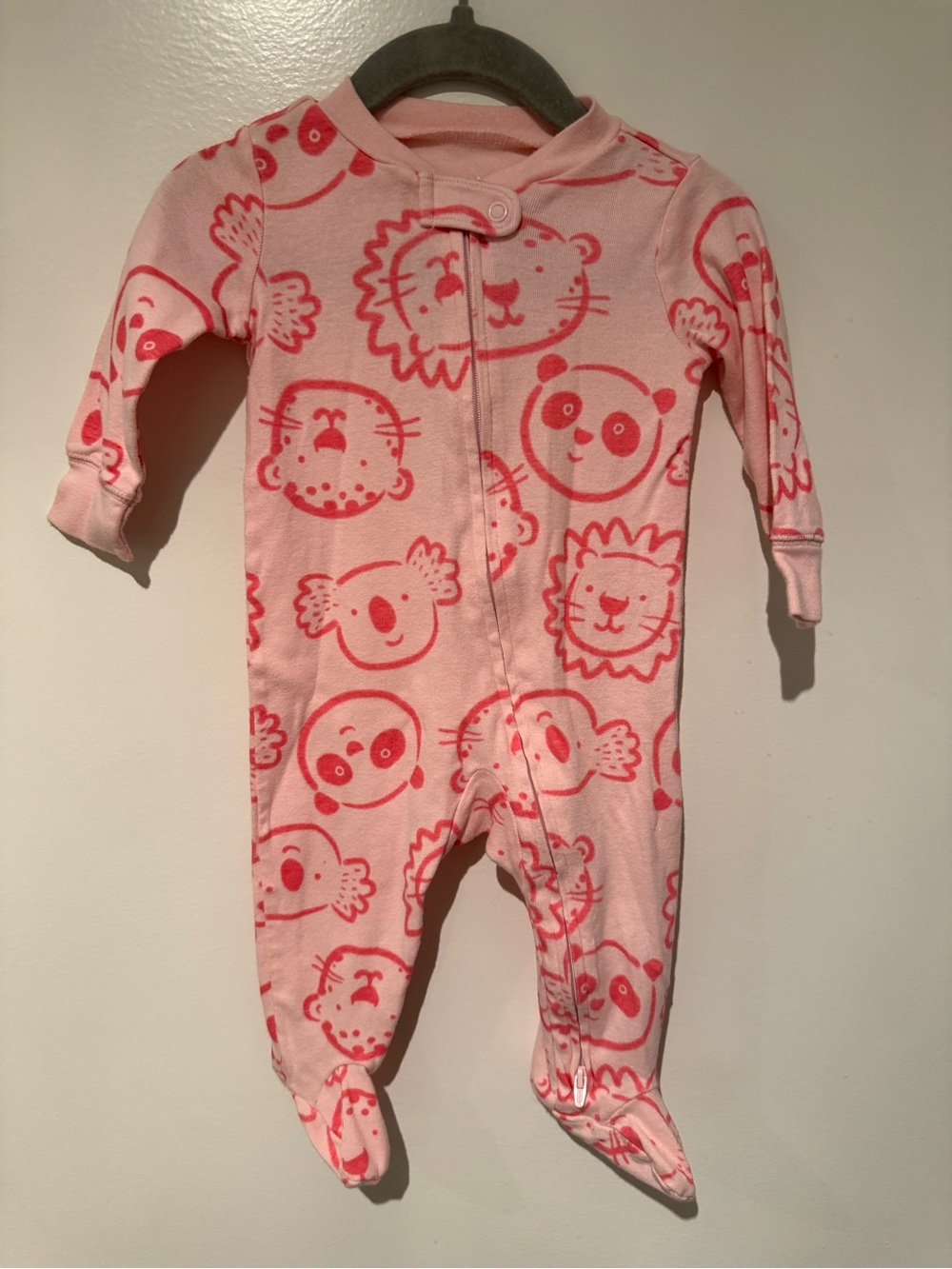 Carter’s Pink Zoo Animal Print Footed Sleeper Pajamas Size 6M